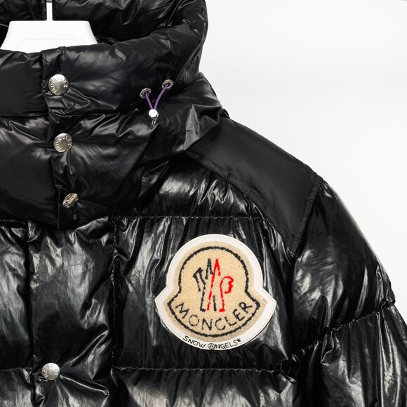 Moncler 8 Palm Angels Tim Black Shiny Logo-Patch Puffer - Picture 5 of 16